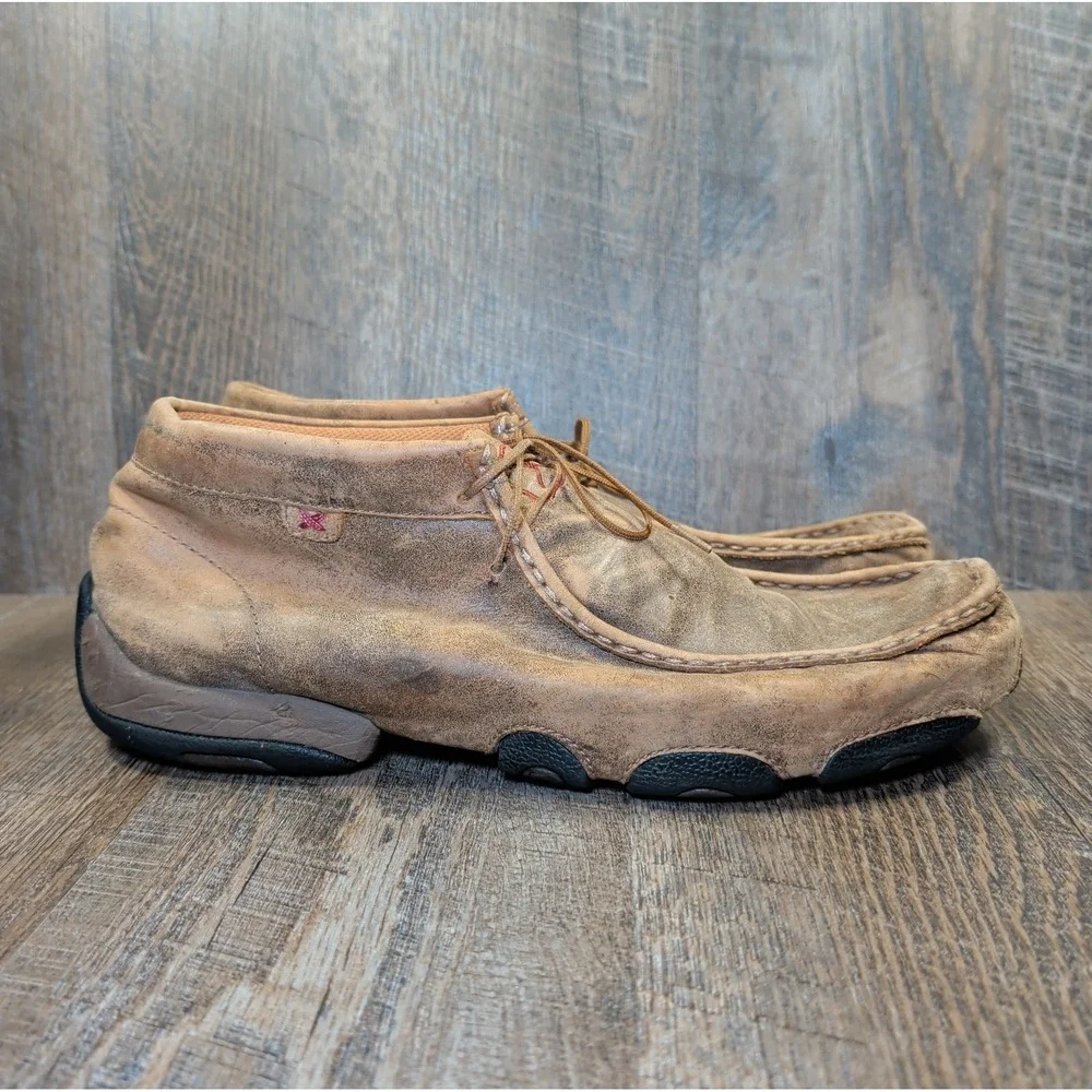 Twisted X Men's Chukka Driving Moc Brown Lace Up Shoes MDM0003 Size 10.5 Wide